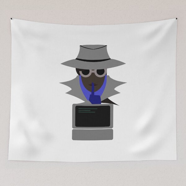 Item preview, Lady Grey Shush (Afro W/Computer): A Cybersecurity Design designed and sold by McNerdic.