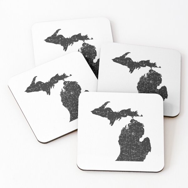 Item preview, Michigan Map Illustration (Black) designed and sold by Corner-Distro.