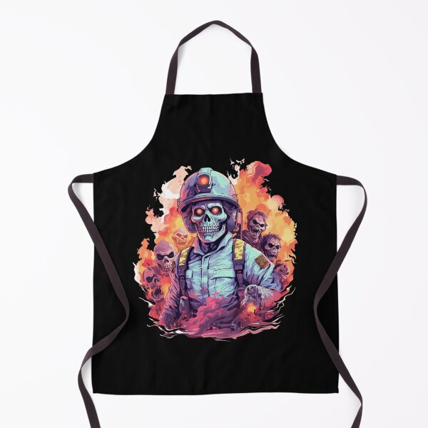 Item preview, Zombie Firefighter Surrounded by Ghostly Halloween Undead designed and sold by BNCH44.