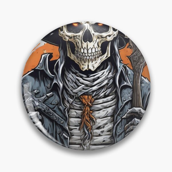 Item preview, skull holding meat cleavers, dark souls style, designed and sold by MahmoudTV541.