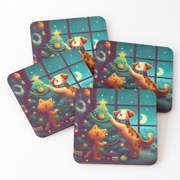 Item preview, Christmas eve cute Cat and Dog celebration designed and sold by Visuals of  Karthik.