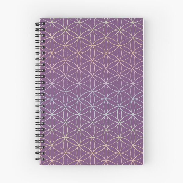 Item preview, Flower of Life Linocut Pattern - Plum + Rainbow Sorbet designed and sold by Irene Estelle.