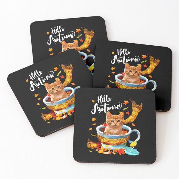 Item preview, Cat Leaf Fall Hello Autumn Cute Kitten Cat Lovers designed and sold by kadisakukolaw.