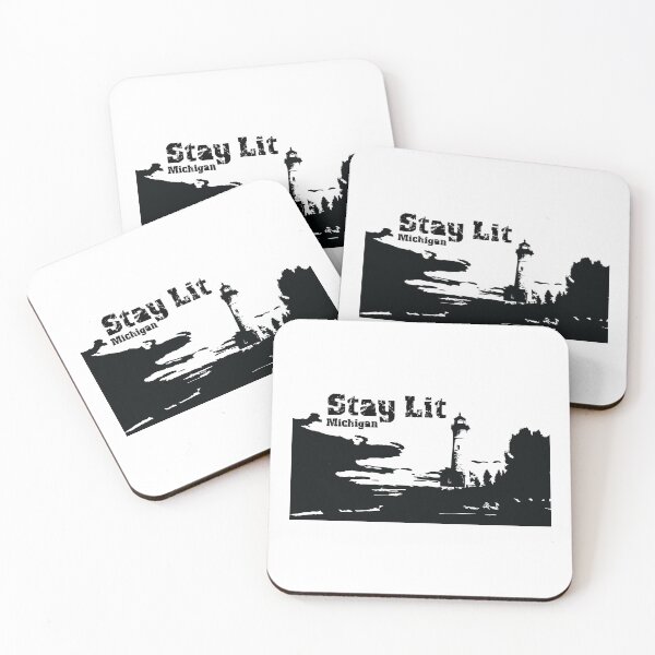 Item preview, Stay Lit, Michigan (Black) designed and sold by Corner-Distro.