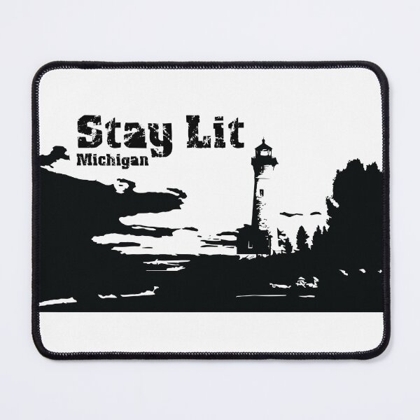 Item preview, Stay Lit, Michigan (Black) designed and sold by Corner-Distro.