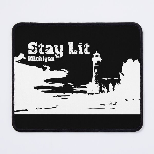 Item preview, Stay Lit, Michigan (White) designed and sold by Corner-Distro.
