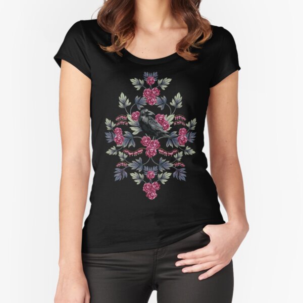 Item preview, Crow, Bleeding Heart & Roses Floral/Botanical Pattern designed and sold by somecallmebeth.
