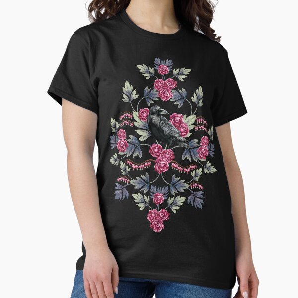 Artikel-Vorschau von Krähe, blutendes Herz u. Rosen Blumen- / botanisches Muster, designt und verkauft von somecallmebeth.