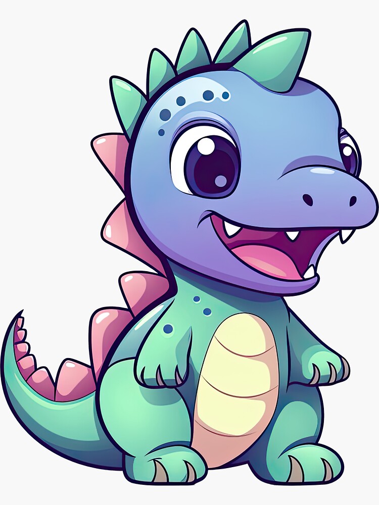 Cute chibi Dinosaur illustration Dinosaur kawaii vector drawing