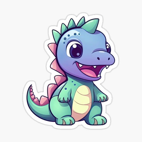 Cute chibi Dinosaur illustration Dinosaur kawaii vector drawing