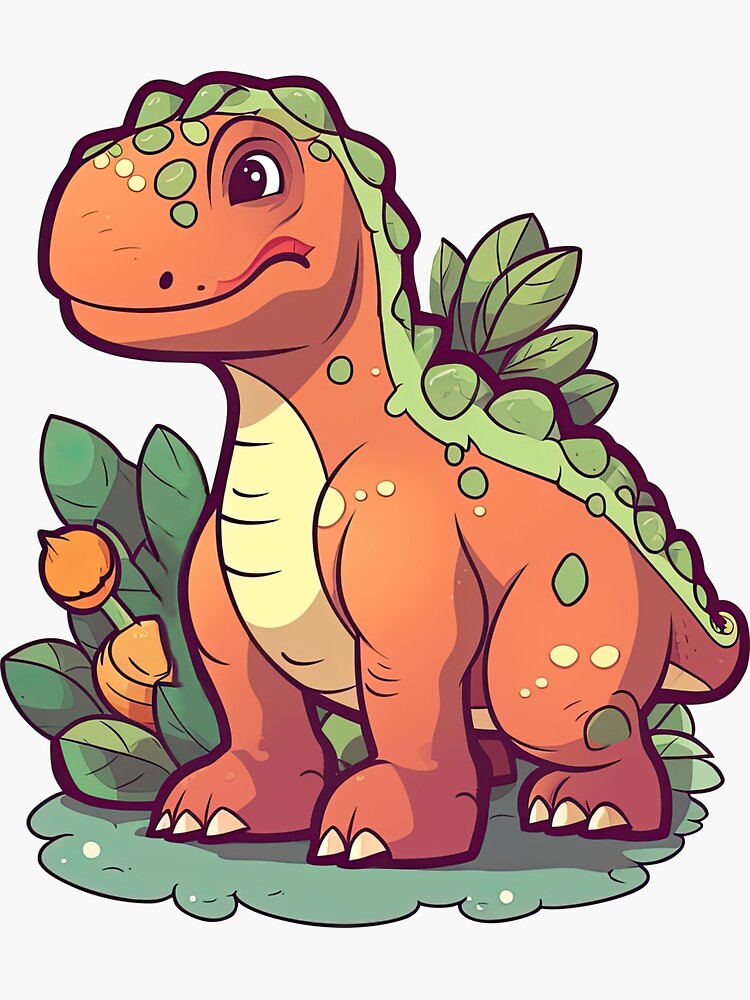 Cute chibi Dinosaur illustration Dinosaur kawaii vector drawing