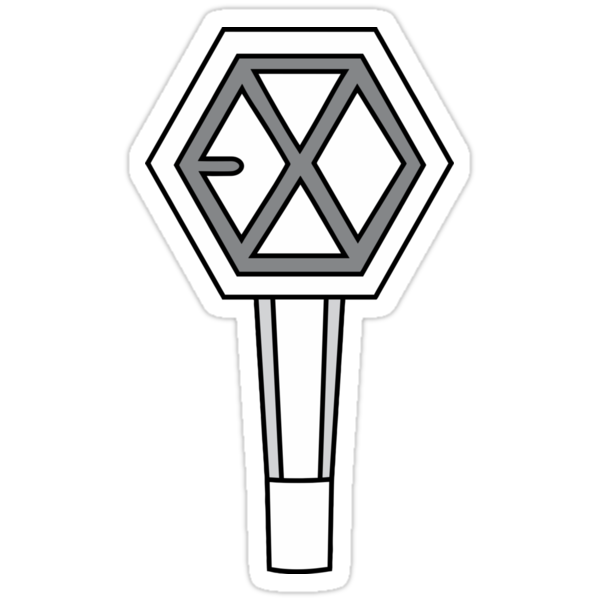 pegatinas exo lightstick blanco de k waii redbubble