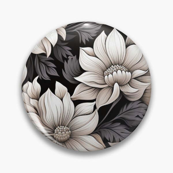 Item preview, Floral pattern in black and white designed and sold by bigmoments.