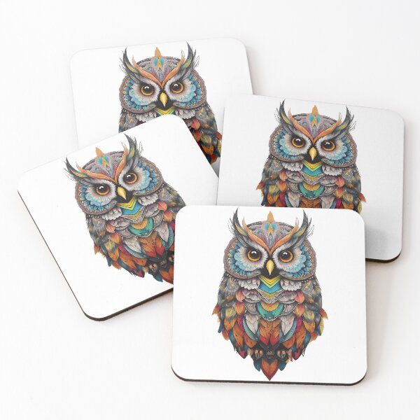 Item preview, The art of the unusual striped owl is beautiful no matter how you look at it. designed and sold by Natcharee.