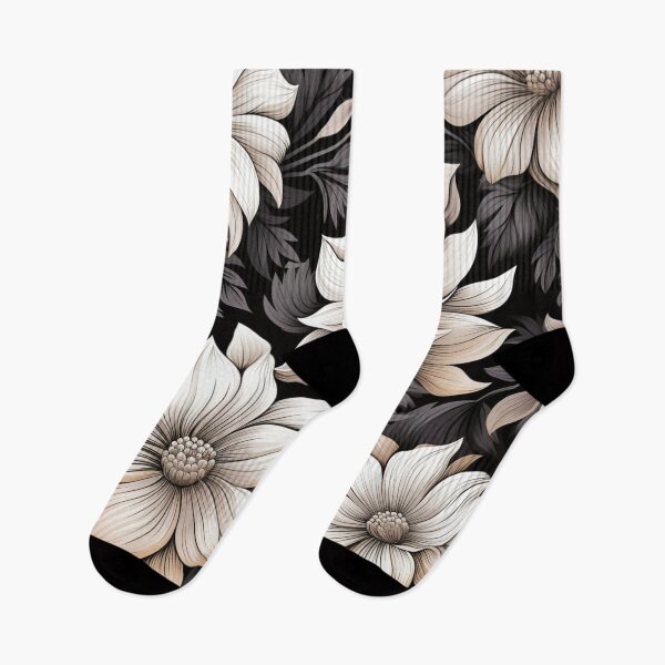 Item preview, Floral pattern in black and white designed and sold by bigmoments.