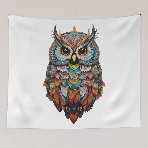 Item preview, The art of the unusual striped owl is beautiful no matter how you look at it. designed and sold by Natcharee.