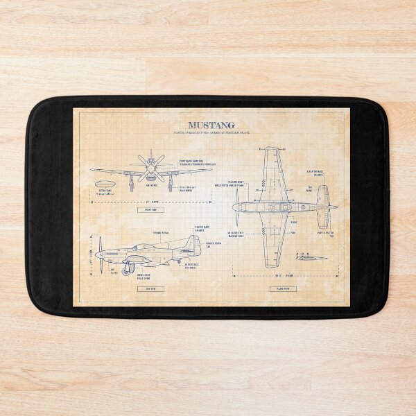 Item preview, Mustang: North American P-51D Horizontal (Old Blue Grid) designed and sold by BGALAXY.