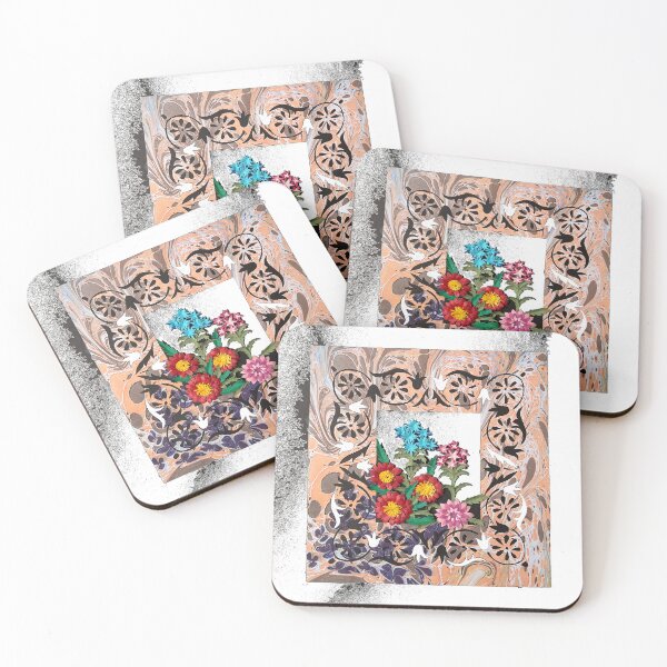 Item preview, Flowers (Paper Carving & Water Marbling) designed and sold by SuddenlyArtCo.