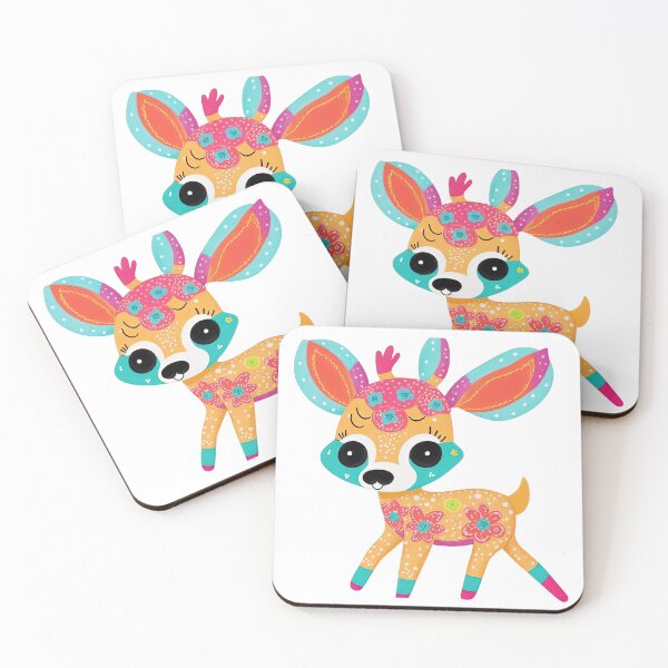 Item preview, Cute little deer dripping rainbow-colored ink designed and sold by Natcharee.