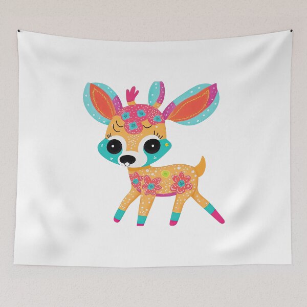 Item preview, Cute little deer dripping rainbow-colored ink designed and sold by Natcharee.