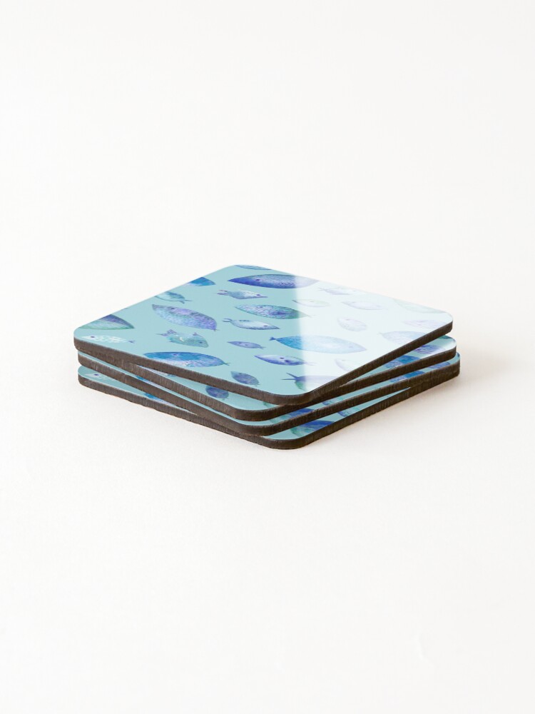 Thumbnail 4 of 5, Coasters (Set of 4), Colorful Fish Pattern designed and sold by CoconatStudio.