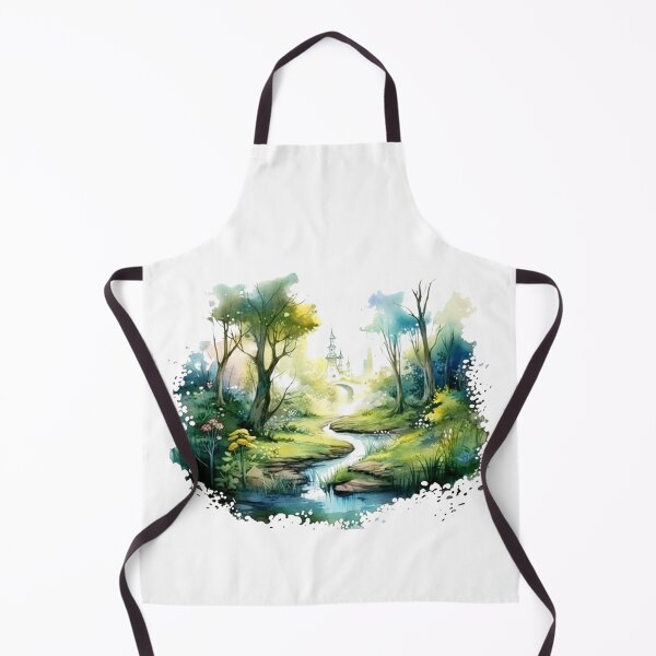 Item preview, Tranquil Watercolor Forest Landscape – Serene Nature Paths & Streams designed and sold by Estalon.