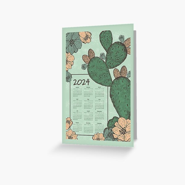 Cactus en fleurs - calendrier mural 2024