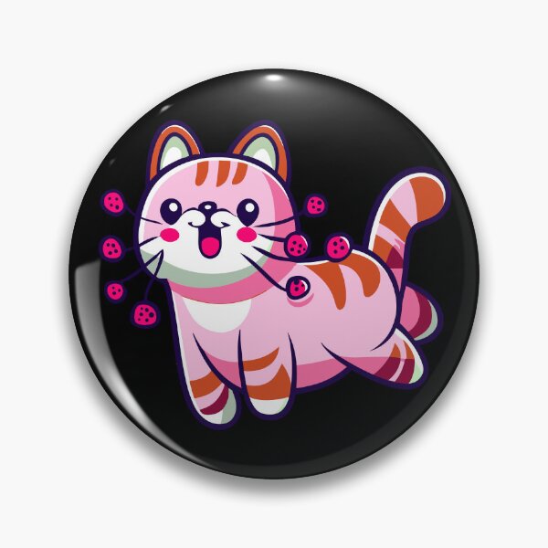 Item preview, raspberry cat, pink cat, cartoon pink kitten designed and sold by Niktarka.