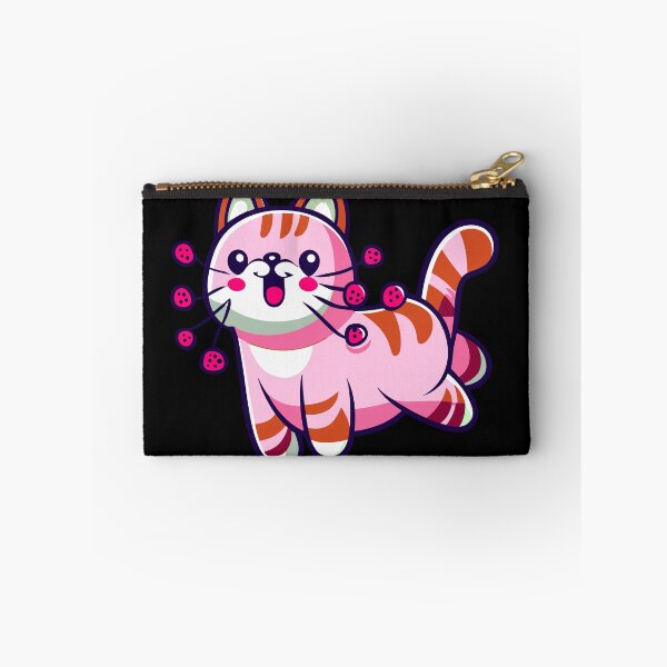 Item preview, raspberry cat, pink cat, cartoon pink kitten designed and sold by Niktarka.