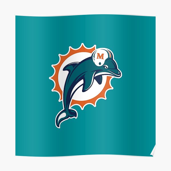 1974 | 70's Old School Miami Dolphins Logo Retro Vintage Sticker Decal Car  NFL