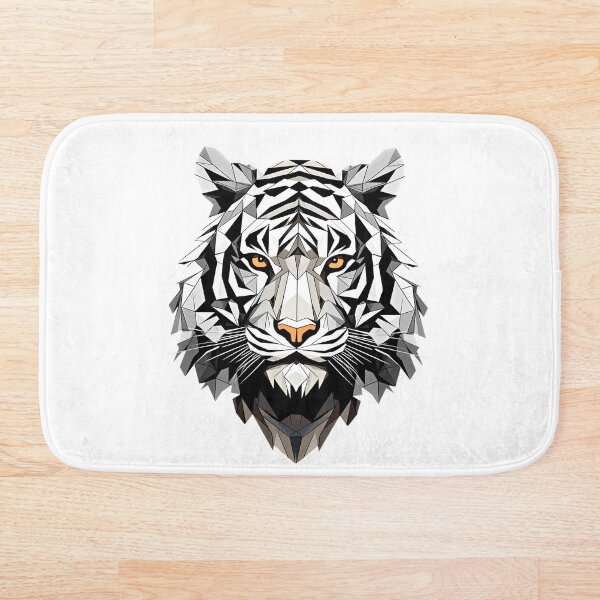 Aperçu de l'œuvre Tigre blanc en polygones faibles créée et vendue par MagicColorPrint.