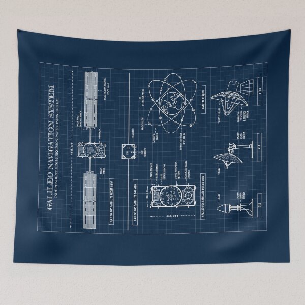 Item preview, Galileo Navigation System. Vertical (Navy - Blueprint) designed and sold by BGALAXY.