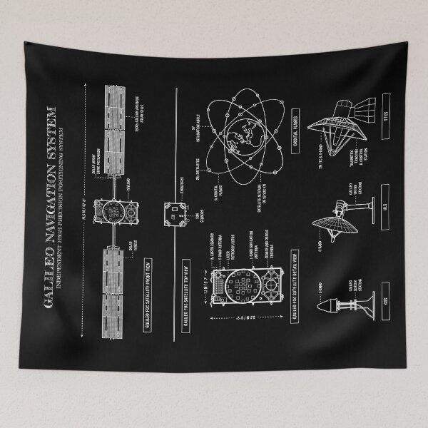 Item preview, Galileo Navigation System. Vertical (White Stencil - No Background) designed and sold by BGALAXY.