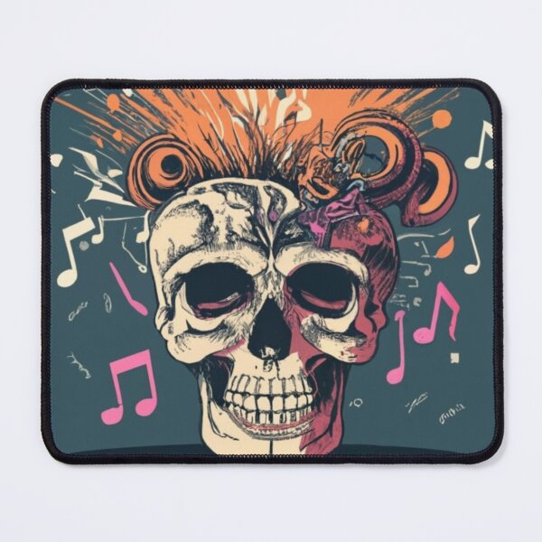 Item preview, skeleton head with exploding  notes 4, halloween  designed and sold by rayo-art.