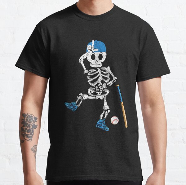 Skeleton Playing Baseball Halloween Shirt T-Shirt Halloween Gift