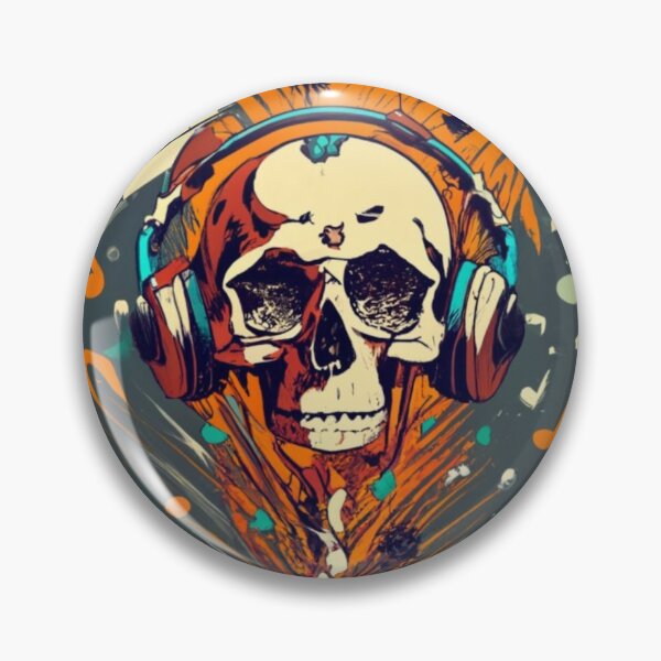 Item preview, skeleton head with exploding 3 notes, halloween designed and sold by rayo-art.