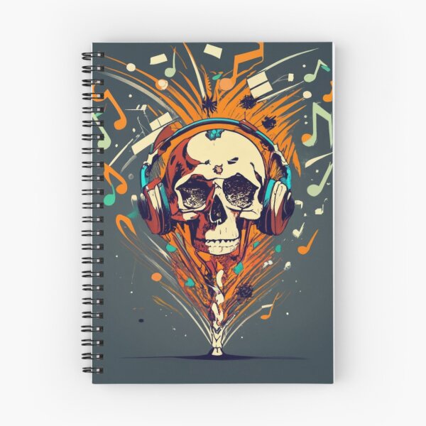 Item preview, skeleton head with exploding 3 notes, halloween designed and sold by rayo-art.
