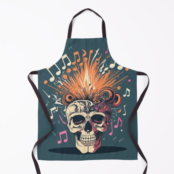 Item preview, skeleton head with exploding  notes 4, halloween  designed and sold by rayo-art.