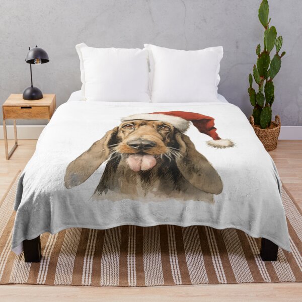 Item preview, Hound Dog with Santa hat designed and sold by CreativeDecorCo.