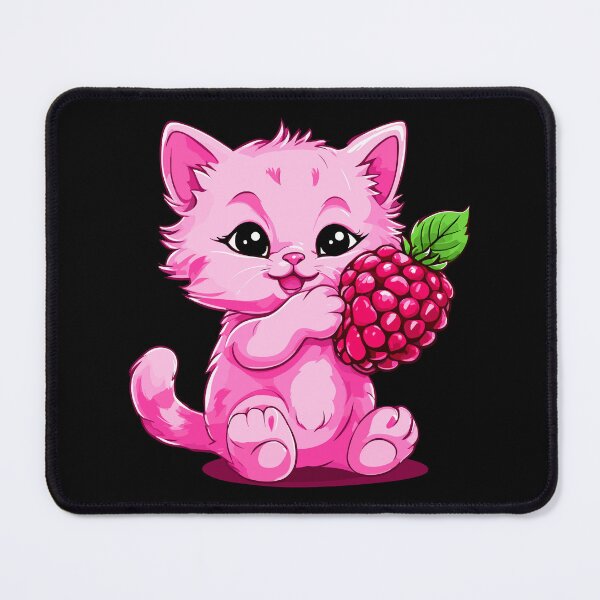 Item preview, raspberry cat, pink cat, cartoon pink kitten designed and sold by Niktarka.