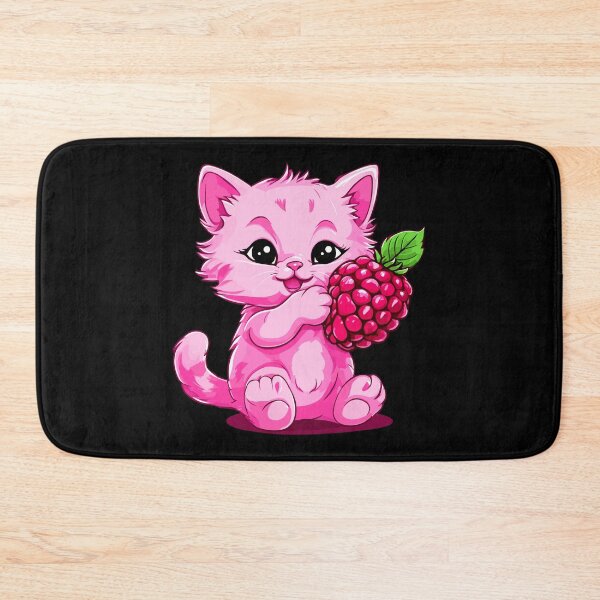 Item preview, raspberry cat, pink cat, cartoon pink kitten designed and sold by Niktarka.