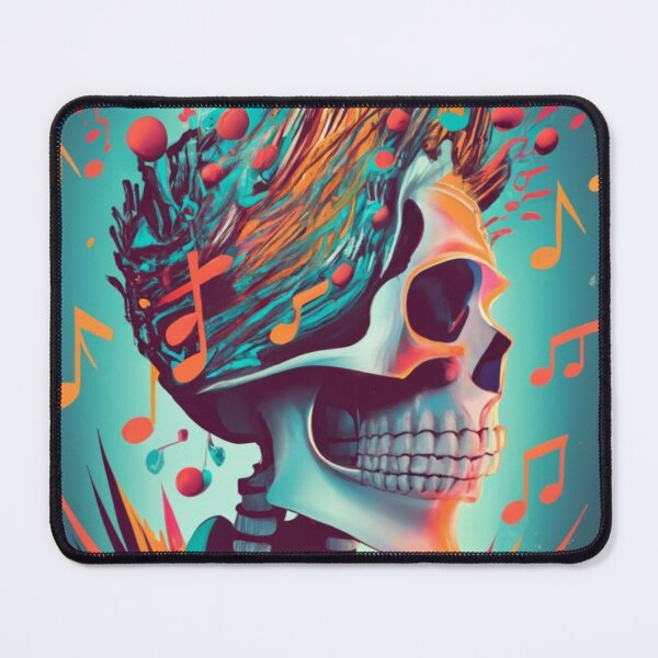 Item preview, skeleton head with exploding 3 notes, halloween  designed and sold by rayo-art.
