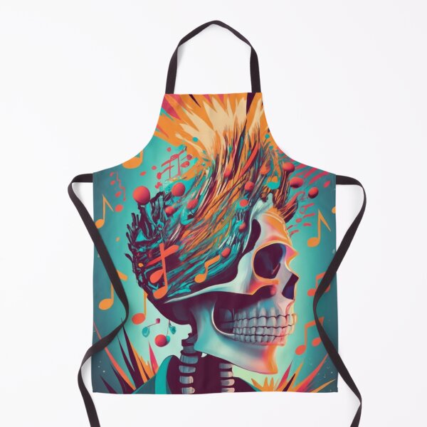 Item preview, skeleton head with exploding 3 notes, halloween  designed and sold by rayo-art.