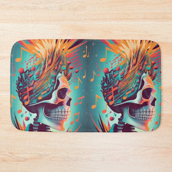 Item preview, skeleton head with exploding 3 notes, halloween  designed and sold by rayo-art.