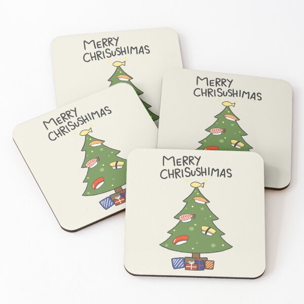 Item preview, Merry Chrisushimas Tree Funny Sushi Lover Christmas Card Kawaii Cute Anime Food designed and sold by Marinaaa010.
