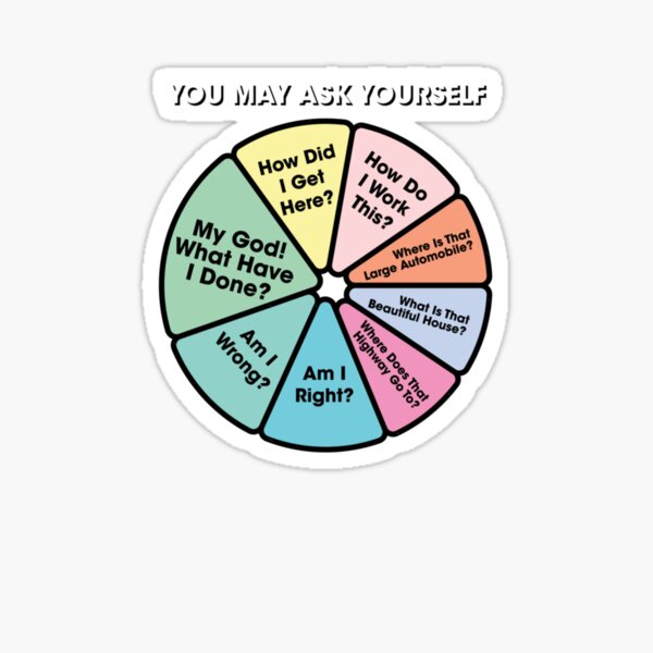 Item preview, 80'S Music Retro Lyrics - You May Ask Yourself Pie Chart  designed and sold by BrendaESexton.