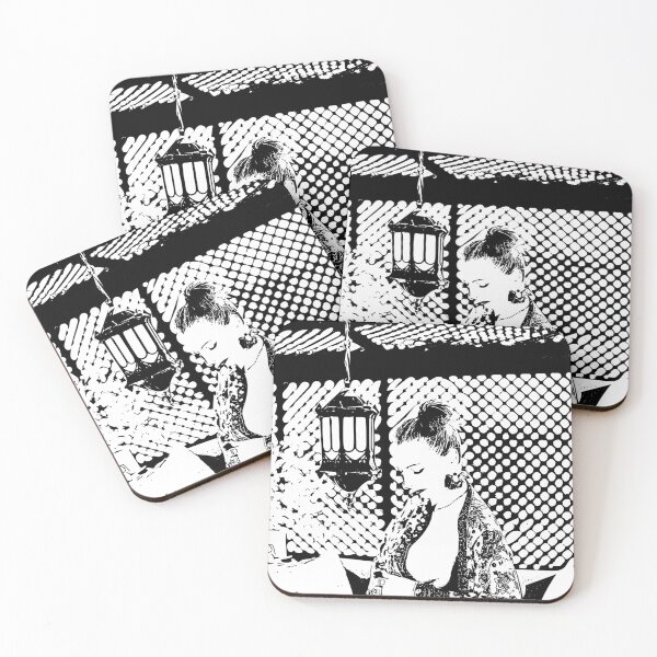 Item preview, Black and White Artwork Woman Wearing a Sarong and Earrings designed and sold by alankamer.