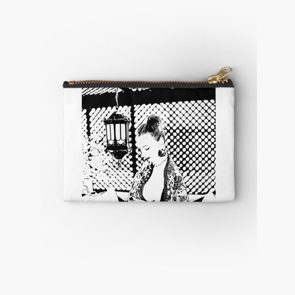 Item preview, Black and White Artwork Woman Wearing a Sarong and Earrings designed and sold by alankamer.