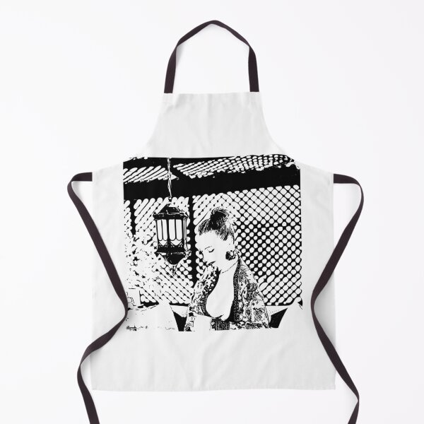Item preview, Black and White Artwork Woman Wearing a Sarong and Earrings designed and sold by alankamer.