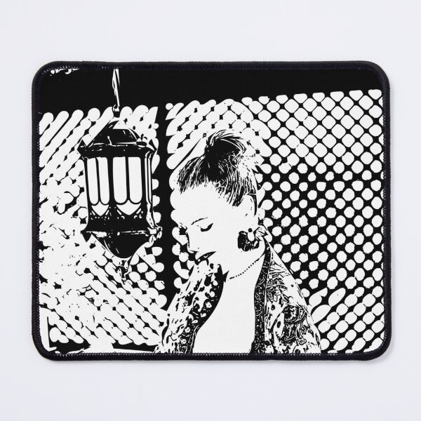 Item preview, Black and White Artwork Woman Wearing a Sarong and Earrings designed and sold by alankamer.